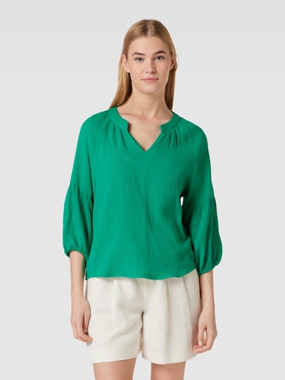 SMASHED LEMON Blouse met structuurmotief en extra brede schouders Groen - 4