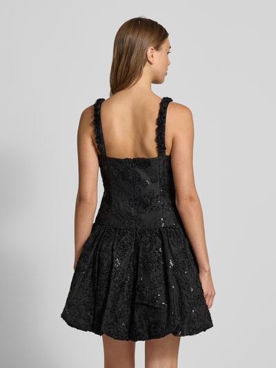 Adrianna Papell Cocktailkleid mit Karree-Ausschnitt und Pailletten Black 5