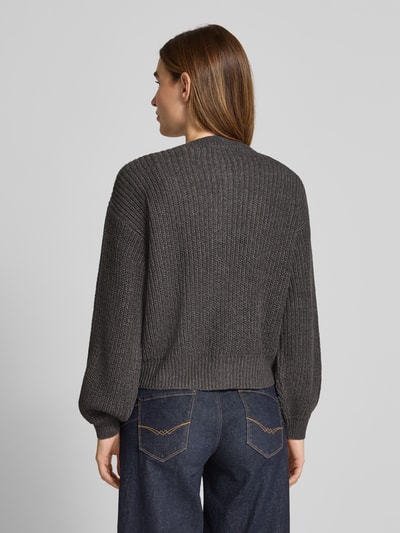 Vero Moda Relaxed fit gebreid jack met enkele knoopsluiting, model 'LEA' Antraciet - 5