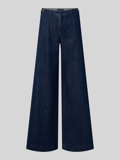 Produktfoto, Wide Leg Jeans mit Lyocell-Anteil von Luisa Cerano in Dunkelblau, Baumwoll-Mix, Ziernähte, Hakenverschluss, gerade Schnittform