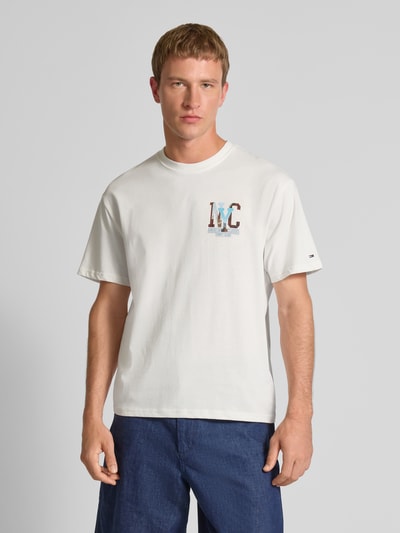 Tommy Jeans T-shirt o kroju regular fit z czystej bawełny Złamany biały 5