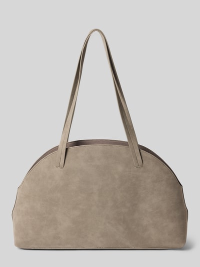 Produktfoto, Handtasche mit Logo-Prägung Modell 'Balour' von Someday in Beige, rechteckige Form, glatte Textur, Hauptfach, schmale Schulterriemen, Reißverschlussfach auf der Innenseite, Breite 45 cm, Länge 30 cm, Tiefe 12 cm, Schulterriemen 65 cm