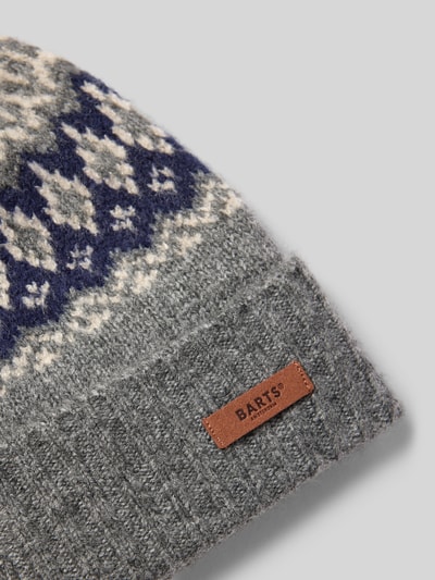 Barts Beanie met labeldetail, model 'Gregory' Antraciet - 2