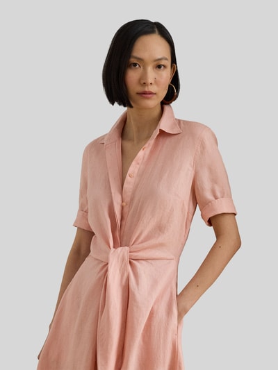 Lauren Ralph Lauren Hemdblusenkleid aus reinem Leinen Rosa 4