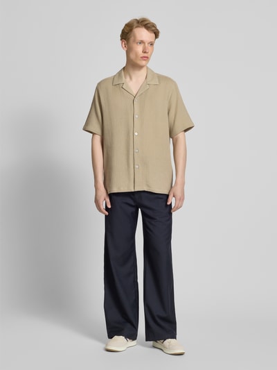 Only & Sons Freizeithemd mit Knopfleiste Modell 'BERTIL' Beige 1