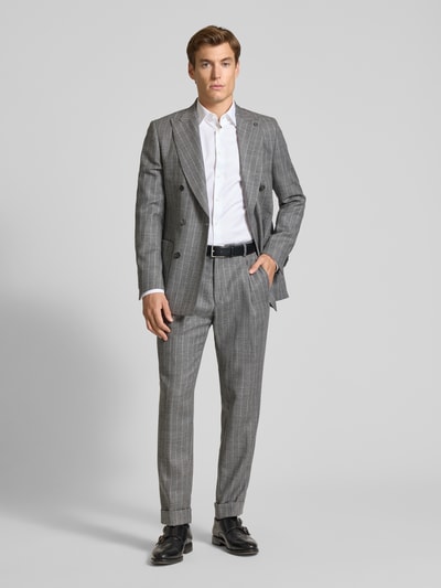 CG - Club of Gents Stoffen broek met Franse steekzakken, model 'Obey' Middengrijs - 1