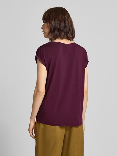 VERO MODA Regular Fit T-Shirt aus Lyocell-Mix Modell 'AVA' Dunkelrot 5