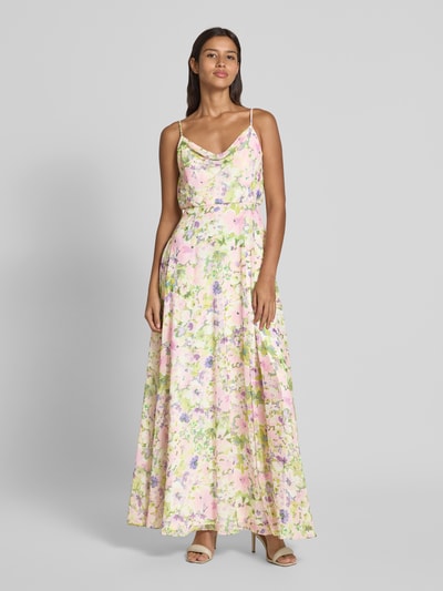Jake*s Cocktail Abendkleid mit Wasserfall-Ausschnitt Rosa Melange 4