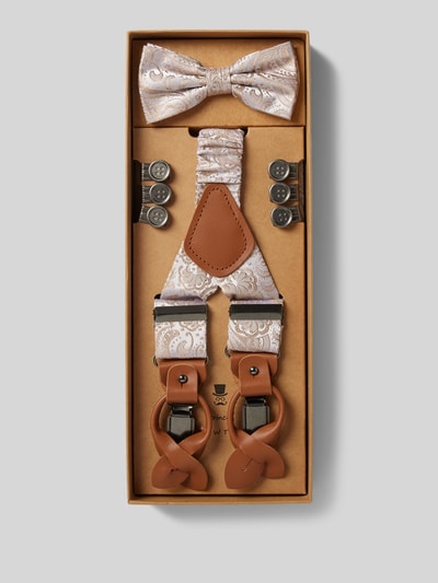 Prince Bowtie Strik met bretels in een set Beige - 1