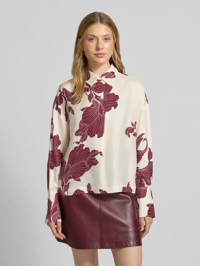 Herzensangelegenheit Regular Fit Bluse aus reiner Seide Modell 'Marino' Bordeaux 4