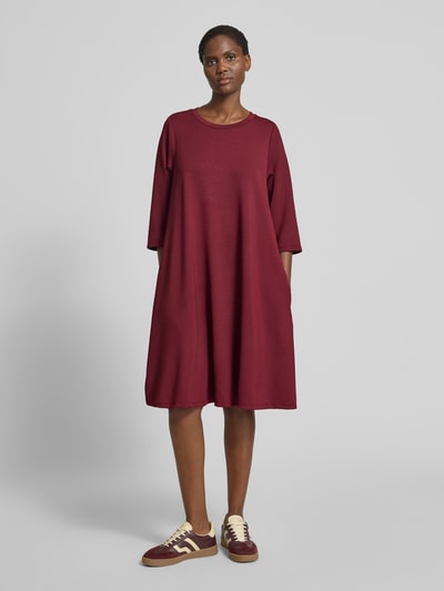 Soyaconcept Knielanges Kleid mit Rundhalsausschnitt Modell 'BANU' Bordeaux 4
