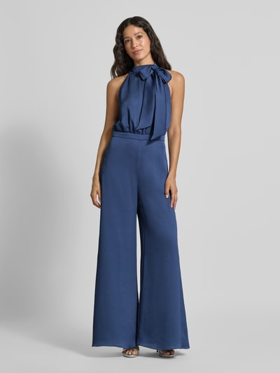 Swing Jumpsuit met opstaande kraag Blauw - 4