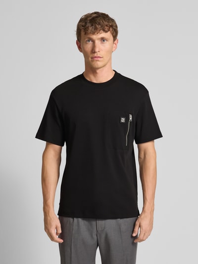 HUGO Regular Fit T-Shirt mit Brusttasche Modell 'Dargentee' Black 4