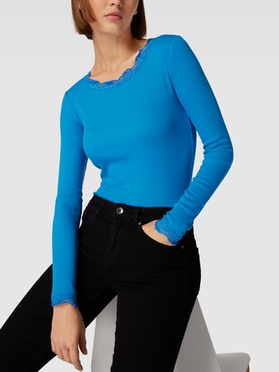 Fransa Shirt met lange mouwen en ronde hals, model 'HIZAMOND' Koningsblauw - 3