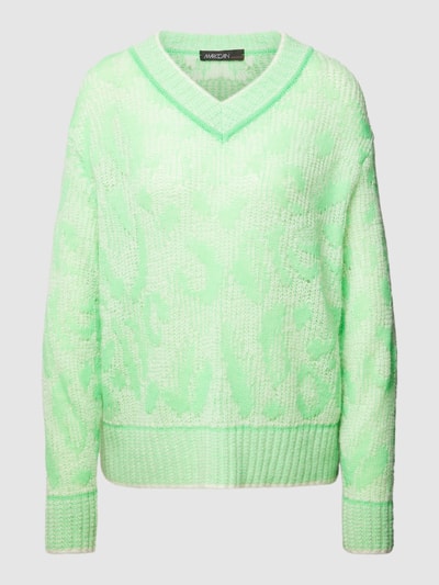 Marc Cain Gebreide pullover met V-hals Neon groen - 2