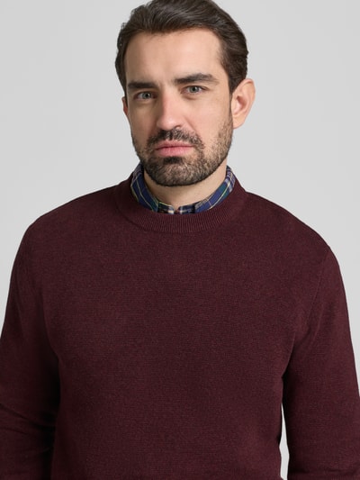 Jack & Jones Premium Strickpullover mit gerippten Abschlüssen Modell 'BLAMILANO' Bordeaux Melange 3