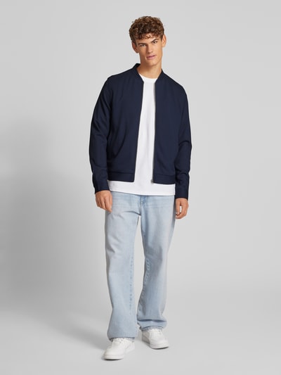 Only & Sons Sweatjack met opstaande kraag, model 'MARK' Donkerblauw - 1