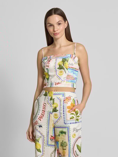Forever New Leinentop mit Karree-Ausschnitt Modell 'Francine' Weiss 4
