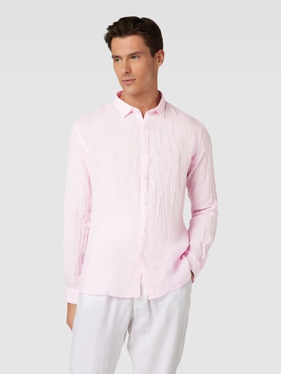 Zeybra Linnen vrijetijdsoverhemd, model 'Camicia' Roze - 4