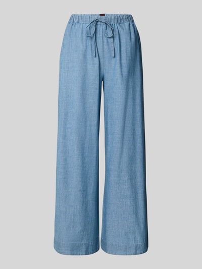 Stefanel Stoffhose mit elastischem Bund Jeansblau 2