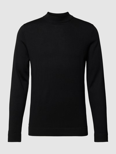 DRYKORN Rollkragenpullover aus Schurwolle mit gerippten Abschlüssen Black 2