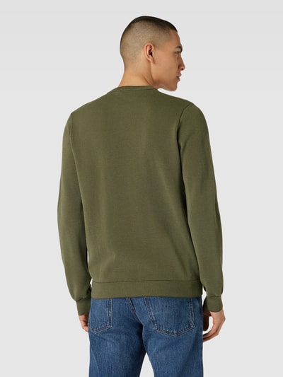 MAERZ Muenchen Stickpullover mit Rundhalsausschnitt Modell 'Ricecorn' Schilf Melange 5
