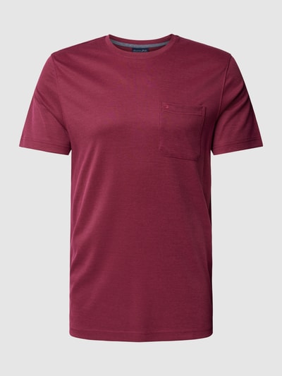 Christian Berg Men T-shirt met opgestikte borstzak Fuchsia - 2