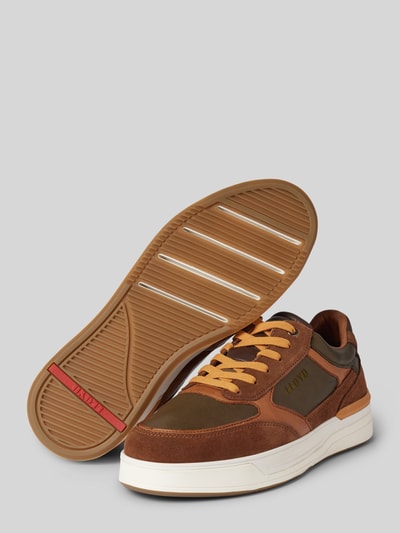 Lloyd Leren sneakers met labelstitching, model 'EGILO' Cognac - 4