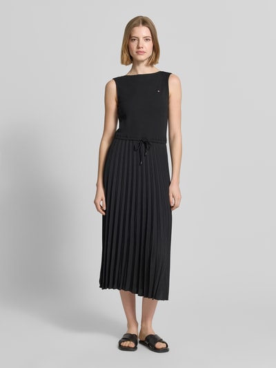 Tommy Hilfiger Slim Fit Midikleid aus Viskose-Mix BLACK 4