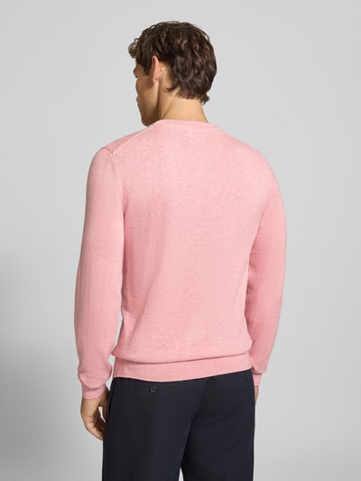 MCNEAL Strickpullover aus Baumwoll-Kaschmir-Mix mit Rundhalsausschnitt Fuchsia Melange 5