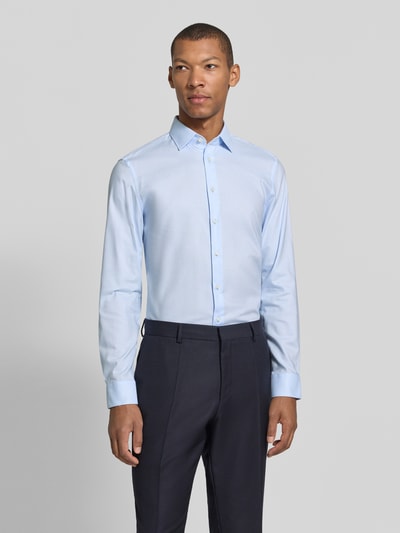 Jake*s Slim Fit Businesshemd aus reiner Baumwolle Bleu 4