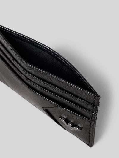 Emporio Armani Kartenetui aus Schafsnappa mit Label-Applikation Black 3