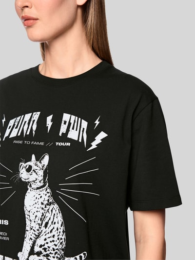 Marc Cain T-Shirt mit Catitude-Motivprint Black 3