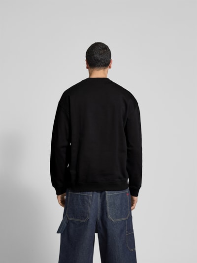 Diesel Sweatshirt mit gerippten Abschlüssen Black 5