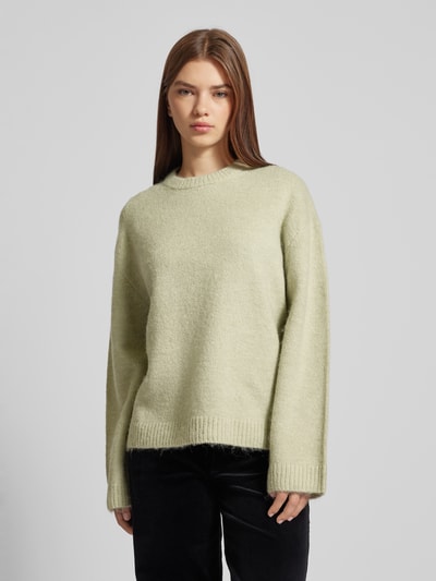 Gina Tricot Gebreide pullover met ronde hals Lindegroen - 4