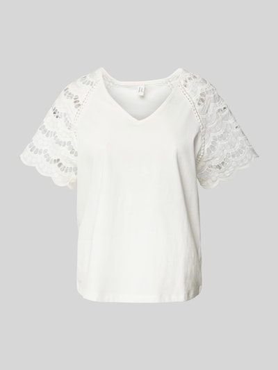 Vero Moda Regular Fit T-Shirt mit Lochspitze Modell 'BLASY' Weiss 2