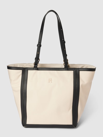 Tommy Hilfiger Shopper mit Label-Detail in Two-Tone-Machart Ecru 1