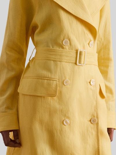 Lauren Ralph Lauren Regular Fit Trenchcoat aus reinem Leinen Hellgelb 6