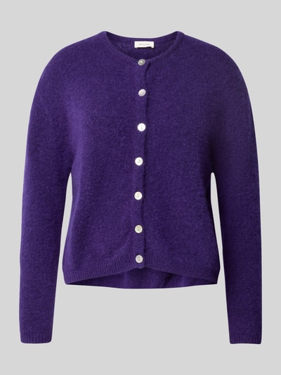 American Vintage Gebreid jack van alpacamix met ronde hals, model 'VITOW' Paars - 2