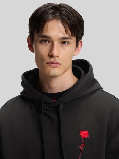 HUGO Regular Fit Hoodie aus reiner Baumwolle Modell 'Diflowhood' Black 3