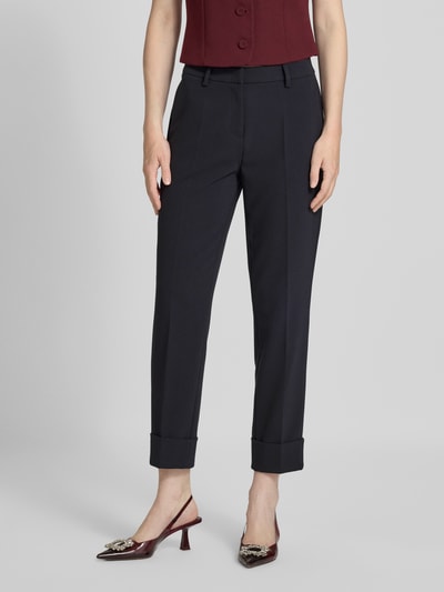 Cambio Spodnie materiałowe z przeszytymi zakończeniami nogawek model ‘KRYSTAL’ Granatowy 4