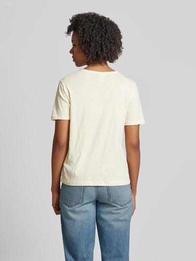 Scotch & Soda T-Shirt mit abgerundeter V-Ausschnitt Offwhite 5