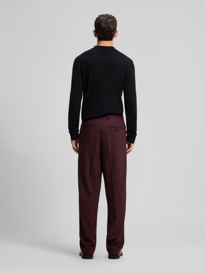 HUGO modern fit pantalon met viscose, model 'Flips251X' Bordeaux - 5