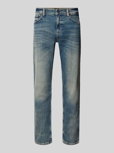 BOSS Orange Straight Fit Jeans mit Used-Waschung Blau 1