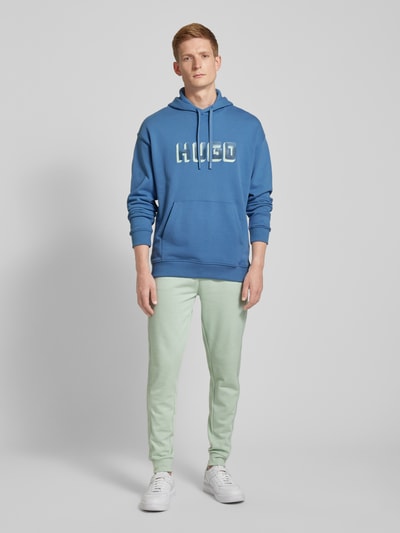 HUGO Hoodie mit Label-Print Modell 'Diqerio' Aqua 1