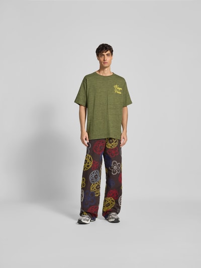 Kenzo Regular Fit T-Shirt mit Logo-Stitching Khaki 1