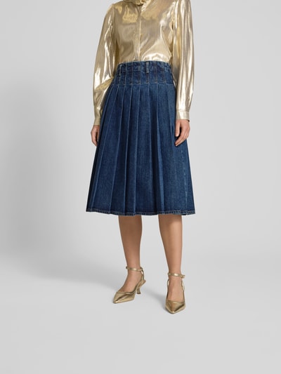 Self-Portrait Jeansrock mit Reißverschluss Jeansblau 4