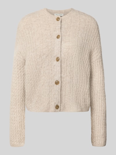 Marc O'Polo Regular fit gebreid jack met scheerwol Steengrijs - 2