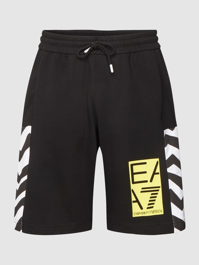 EA7 Emporio Armani Sweatshorts mit Logo-Print Black 2