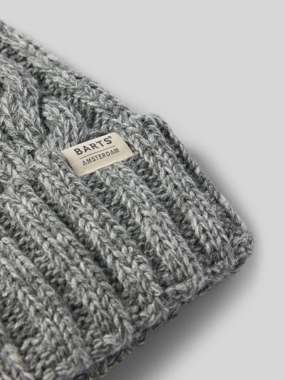 Barts Beanie met labeldetail, model 'Kaen' Zilver gemêleerd - 2